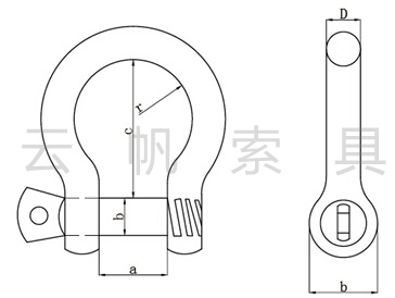 欧式大弓卸扣型号规格